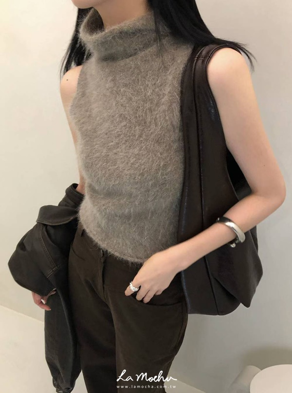 立領挖肩人造毛背心(闆娘.花花清單)